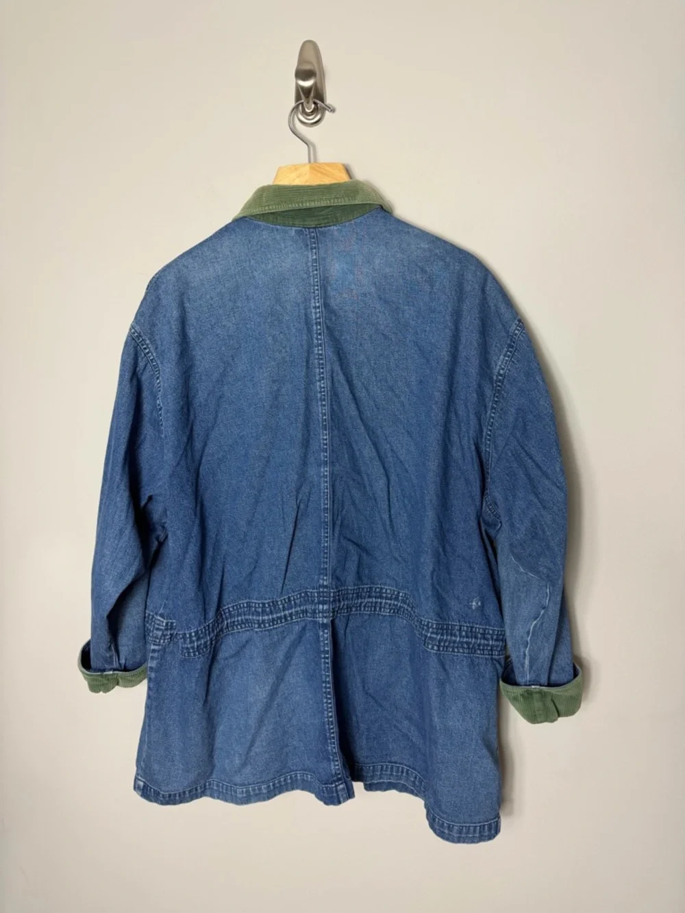 Vintage Janzten Denim Chore Coat Jean Barn Jacket Corduroy Cuffs Collar XL - Picture 8 of 10
